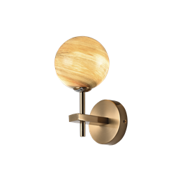 Wall lamp Rossi, beige/brass, L10xW16xH20cm