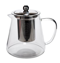 Teapot Bec, glass, steel, 800ml, H14x15.5x11.5cm