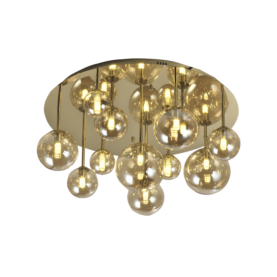 Подвесной светильник Rox, amber/bronze, D60x30cm, G9x12