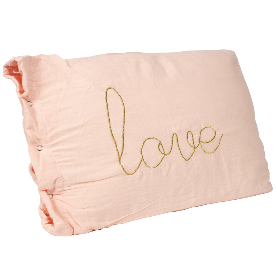 Decorative pillow Love, pink color, 50x30cm 