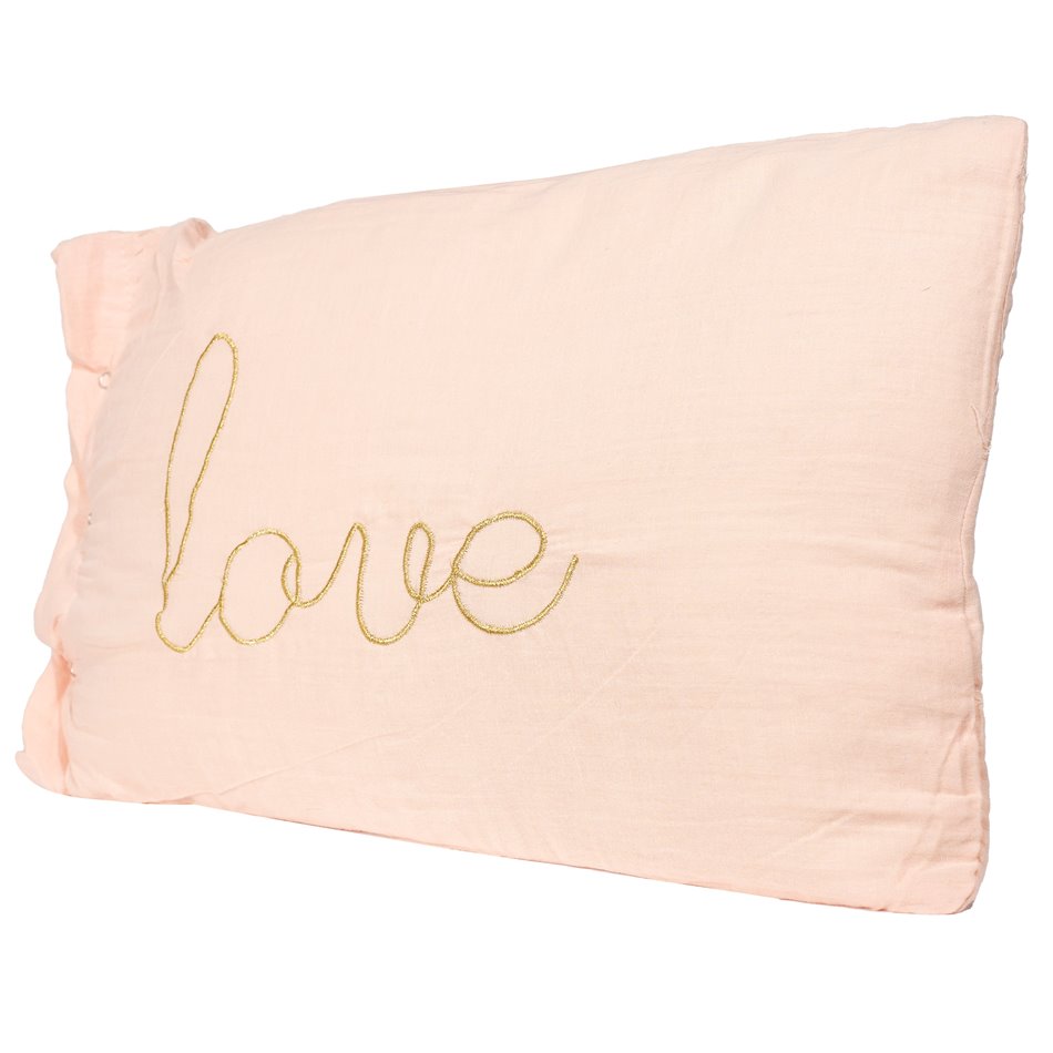 Decorative pillow Love, pink color, 50x30cm 