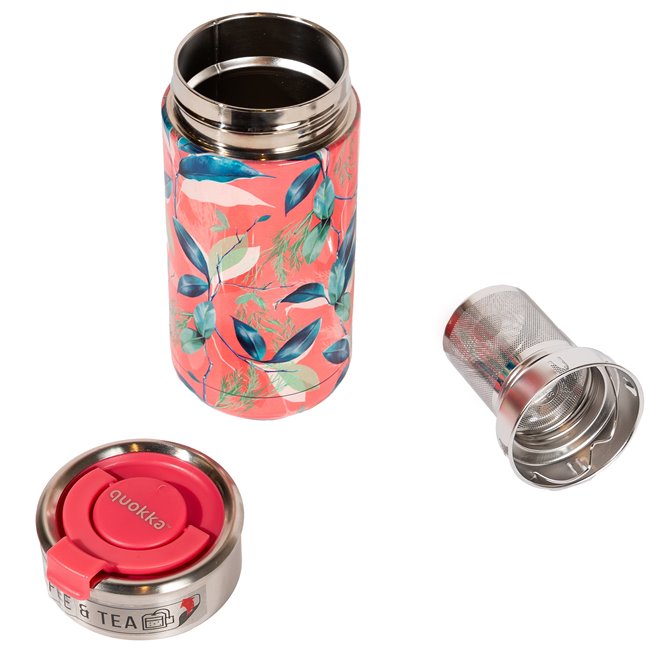 Thermal coffee tumbler Exotic pink, 400ml, H16.3 D7.5cm