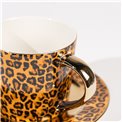 Cup and saucer set Leopard, 8x6.5, H7.5xD8.5, D15.3, 300ml