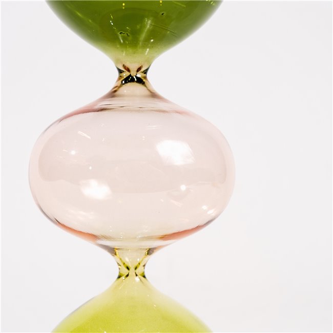 Glass sand timer 3 colors, H22 D8.9cm