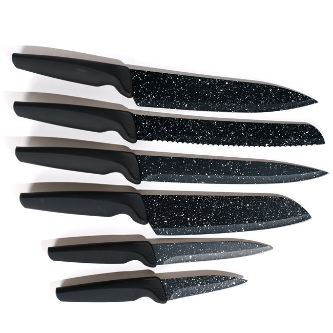 Knives set 6 Caractere, black, 34x10.1x12.5cm
