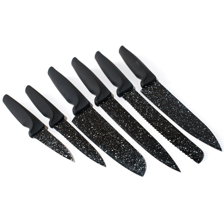 Knives set 6 Caractere, black, 34x10.1x12.5cm