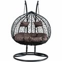 Double hanging chair Couple, brown colour, H200x132x76.5cm