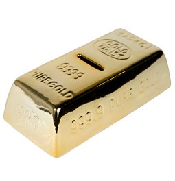 Dekoratyvinė taupyklė Gold Bar, auksas sp., keramikas, 16.5x8.5x5cm