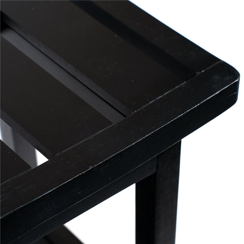 Bamboo bench, black, H46x39,5x25cm
