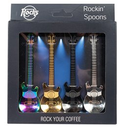 Spoons Rockin guitar set of 4, H12x3x0.5cm