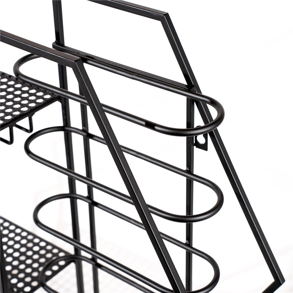 Wine rack Level, black, metal, 52x60x13cm