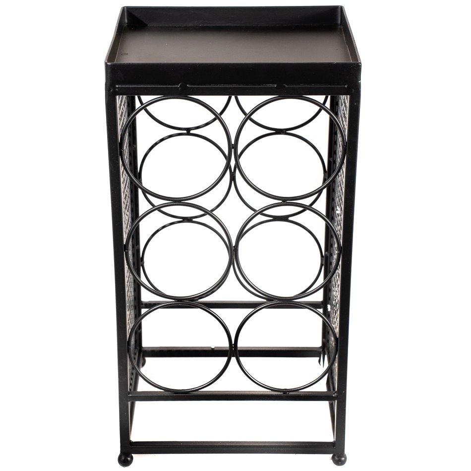 Wine rack Retino, black, metal, 42x23x20cm