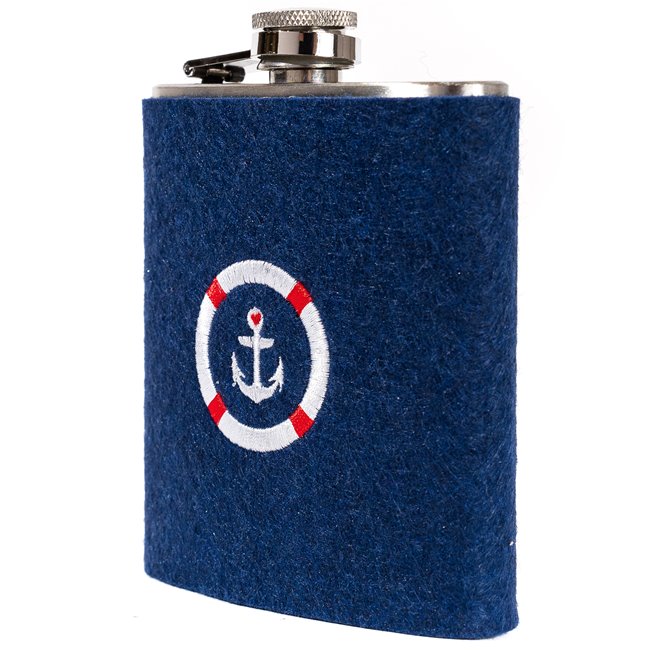 Hip flask Anchor, steel, 12.5x10x.3cm
