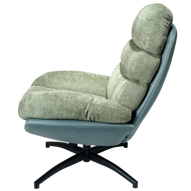 Armchair Vincento with footstool, green 09, 92x79x100cm