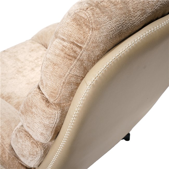 Armchair Vincento with footstool, pink-beige, 92.5x78.5xH100cm, seat H 47cm