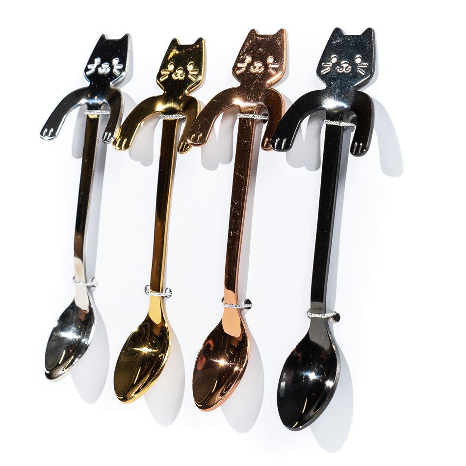 Coffee spoons Kitty set of 4, H11.5x3.5x1cm