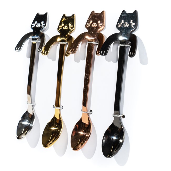 Coffee spoons Kitty set of 4, H11.5x3.5x1cm