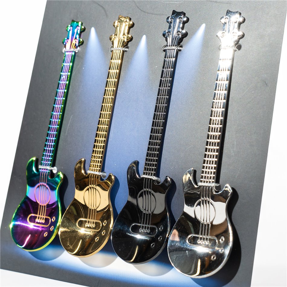 Spoons Rockin guitar set of 4, H12x3x0.5cm