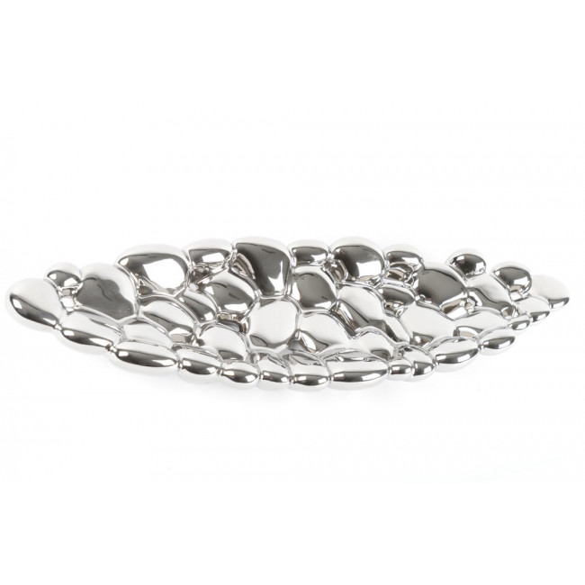 Decorative bowl Waleri, silver colour, 63.5x17.5x9cm