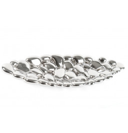 Decorative bowl Waleri, silver colour, 63.5x17.5x9cm