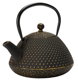 Teapot Flower, brown, cast iron, 0.8L, H10.5xD16.5cm