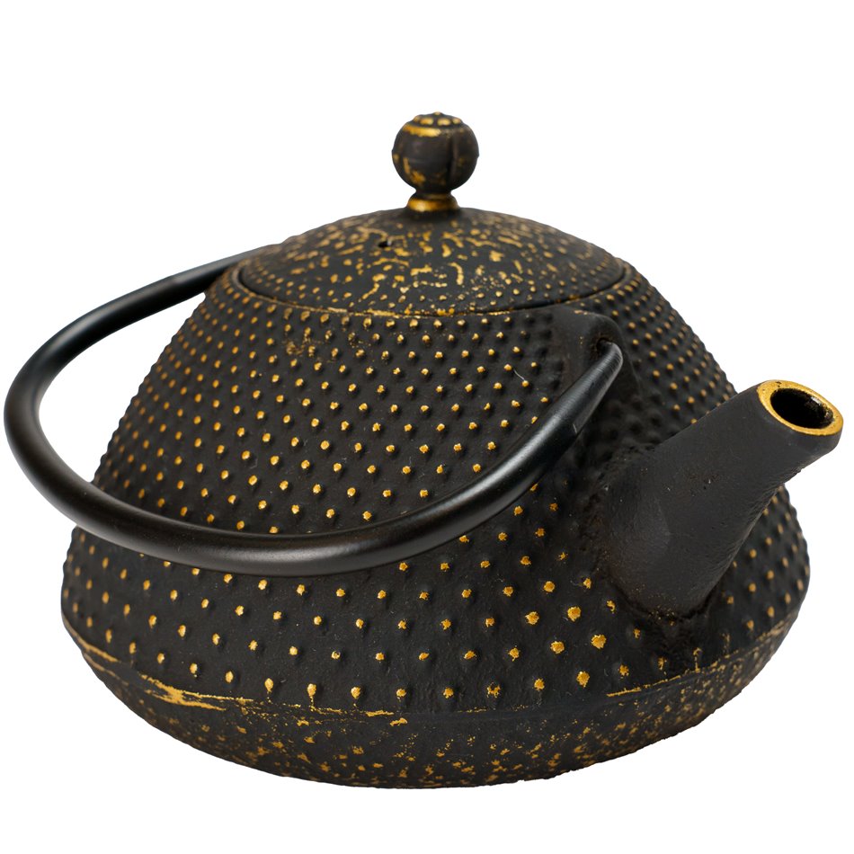 Teapot Flower, brown, cast iron, 0.8L, H10.5xD16.5cm