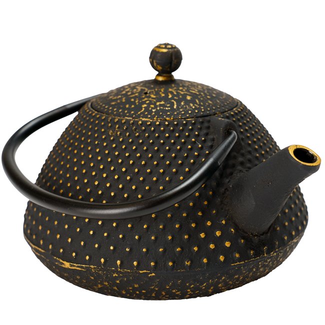 Teapot Flower, brown, cast iron, 0.8L, H10.5xD16.5cm
