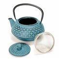 Teapot Flower, blue, cast iron, 1 L, H18x15.5x10cm