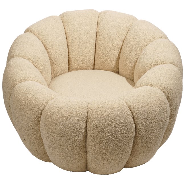 Armchair Delazo, cream color, H64xD93cm seat height 41cm