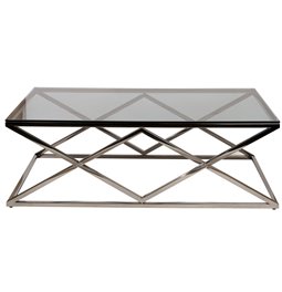 Coffee table Eden, smoke/ black color, H40x120x60cm