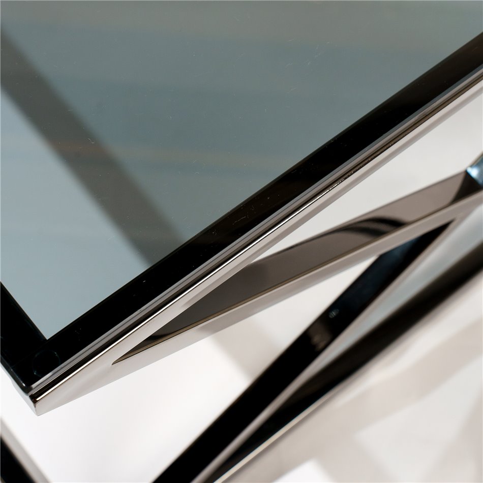 Coffee table Eden, smoke/ black color, H40x120x60cm