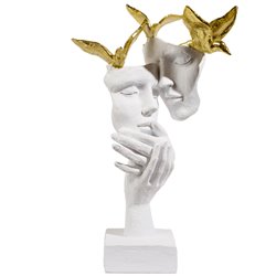 Deco object Mask with Dove, 33.5x22.2x11.7cm