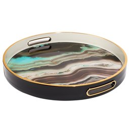 Decorative tray round Fuente M, H4 D34.5cm