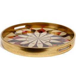 Decorative tray round Furta L, H4 D36.7cm