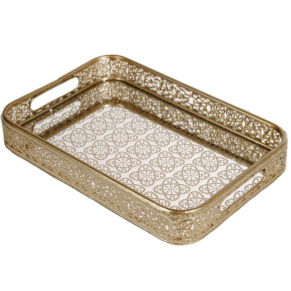 Decorative tray round Fullen M, H5.2x35x23.7cm