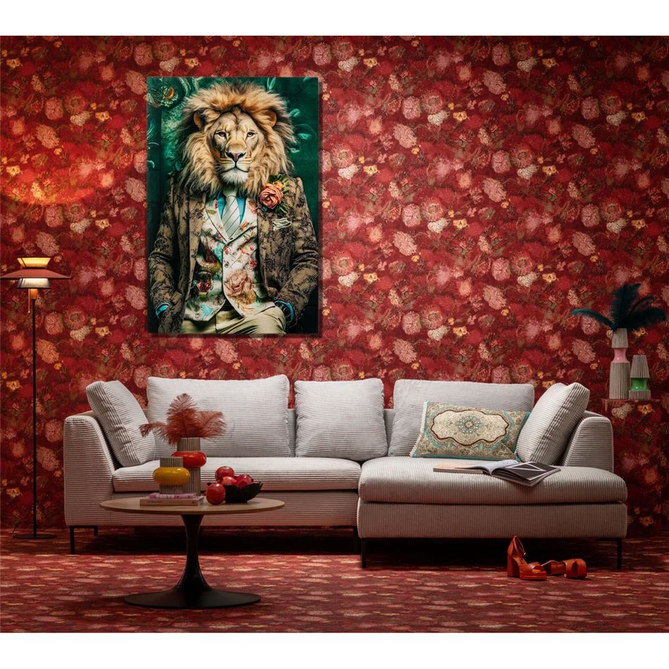 Glass wall picture  Mister Lion, glass, 150x100cm