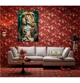 Glass wall picture  Mister Lion, glass, 150x100cm