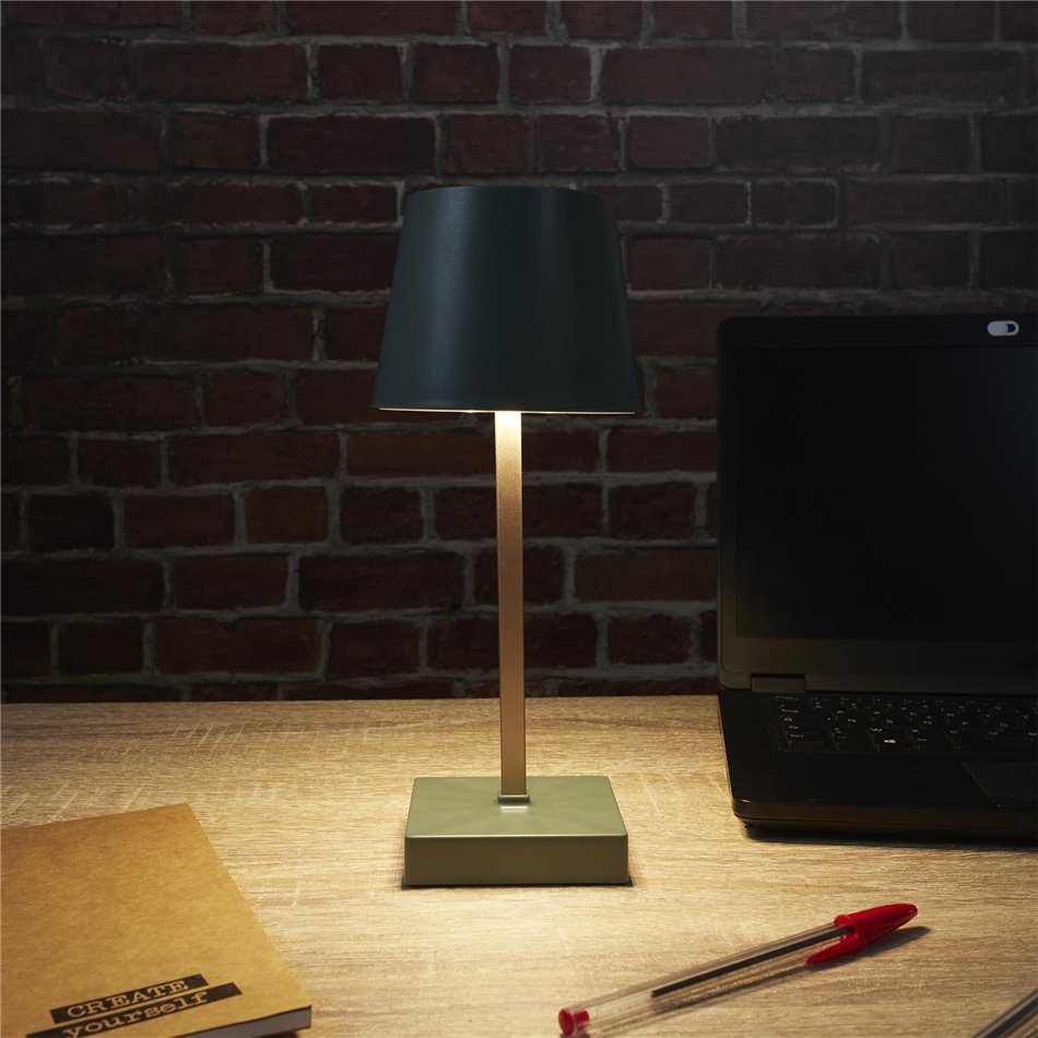 Table lamp Tactile touch, green, H26x10.5x10.5cm