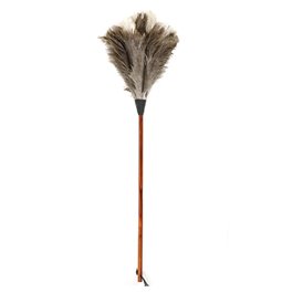 Ostrich Feather Duster with a dark handle, 90cm