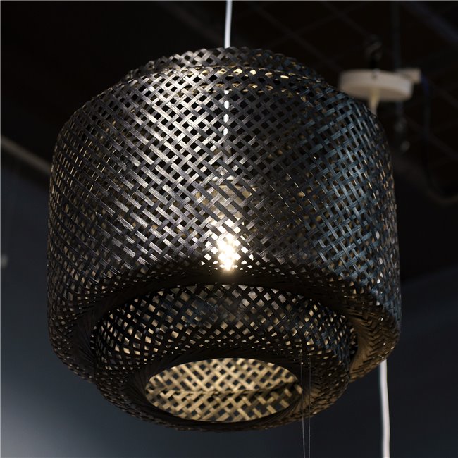 Pendant lamp Liby, black, D40cm, H40-150cm, E27, max 40W