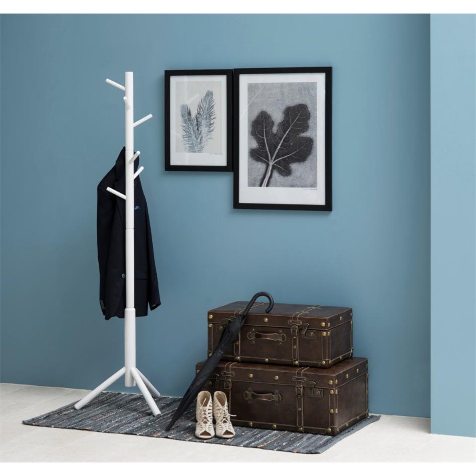 Coat hanger Abrem, white color, H176x51x45cm