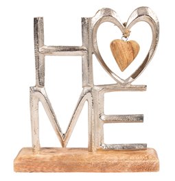 Deco figurine Home, silver color, H24x21x5cm