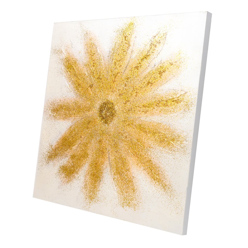 Canvas painting Golden Flower, 80x80cm