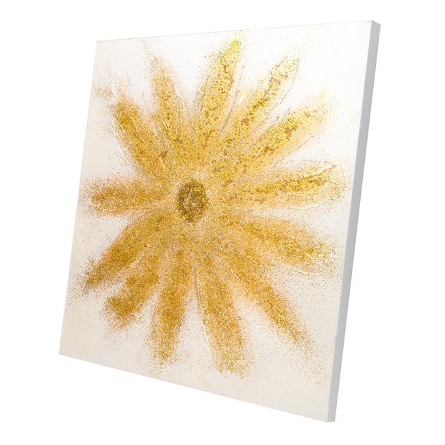 Canvas painting Golden Flower, 80x80cm