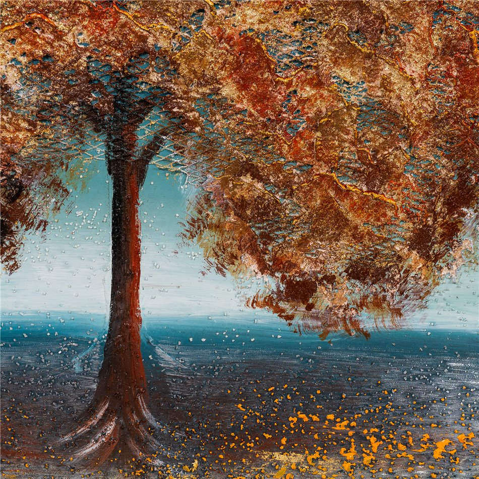 Картина на холсте Golden Tree I, 80x80cm