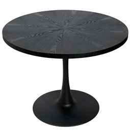 Valgomojo stalas Torino, juodas medžio lukštas D100xH76cm