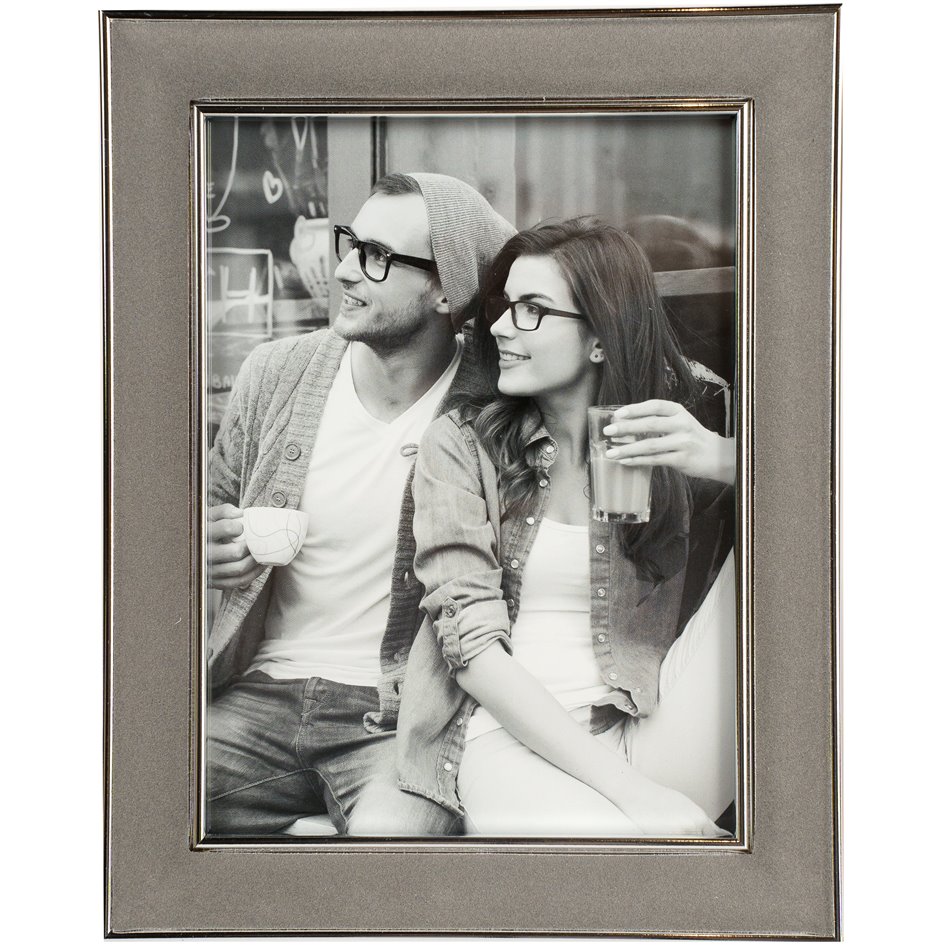 Photo frame Parton I, silver/grey velvet, 15x20cm