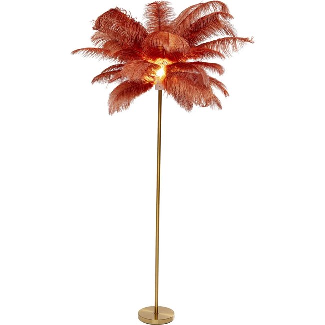 Floor lamp Feather Palm, rusty red, H165cm, E27 35W(MAX)