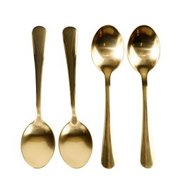 Coffee spoons set 4, golden color, 13,6x3,15xH0.85