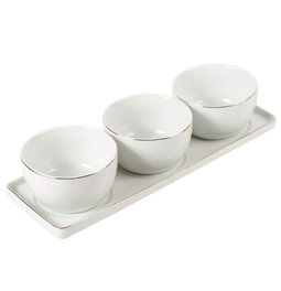 Appetizer set 3, H7x31x10.5cm, bowl H5.6cm, D9.5cm